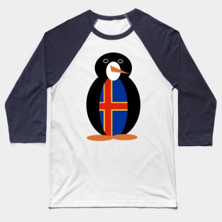 Aaland Islands Penguin Flag or Äland Islands Baseball T-Shirt